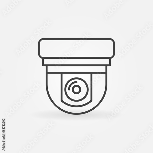 Security surveillance camera linear icon