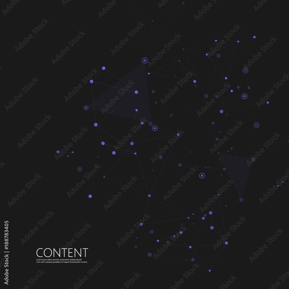 Abstract polygonal with connecting dots and lines. Connection science background. Abstract polygonal with connecting dots and lines. Connection science background.