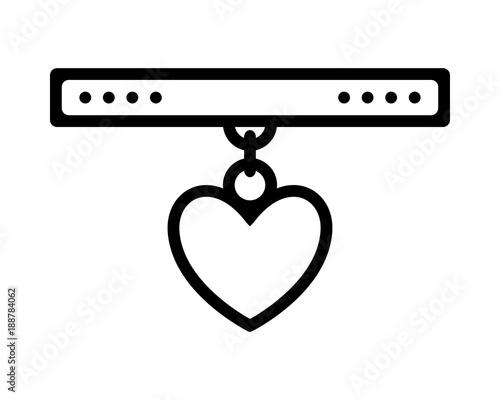 Collar for cat or dog, pet. Flat icon, object. Vector