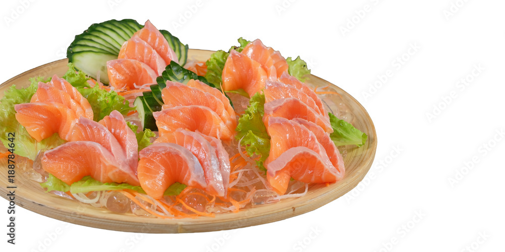 Japanese style food - Mixed Sashimi on white background Japanese style food - Mixed Sashimi on white background
