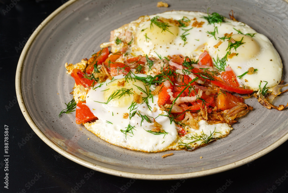 breakfast with fried eggs breakfast with fried eggs