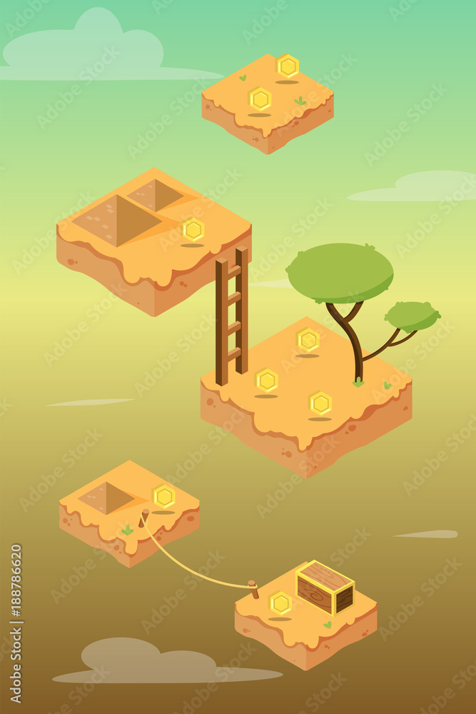 Obraz premium Isometric Desert Game Asset