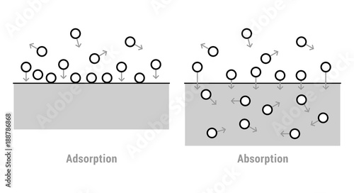 Scheme of absorption and adsorption photo