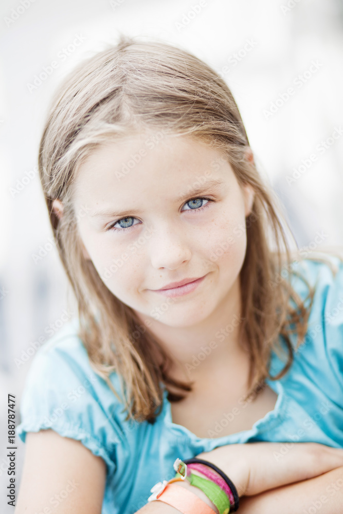 Portrait of blonde girl smiling Portrait of blonde girl smiling
