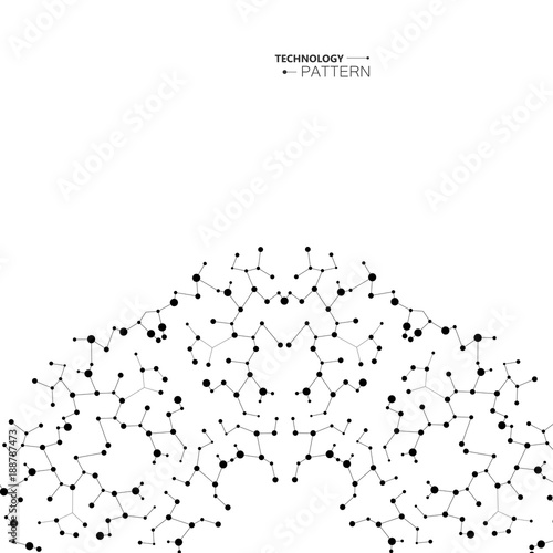 Circle abstract connect with connecting dots and lines