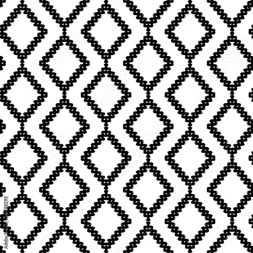 Black and White Seamless Ethnic Pattern