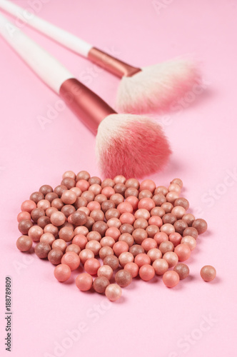 Face pearls blush and brushes