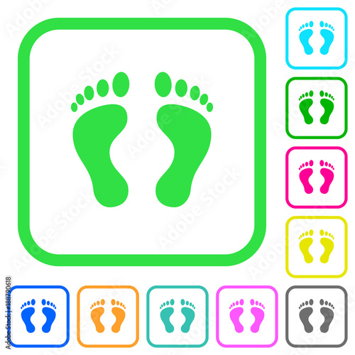 Human Footprints vivid colored flat icons