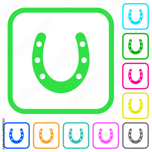 Horseshoe vivid colored flat icons