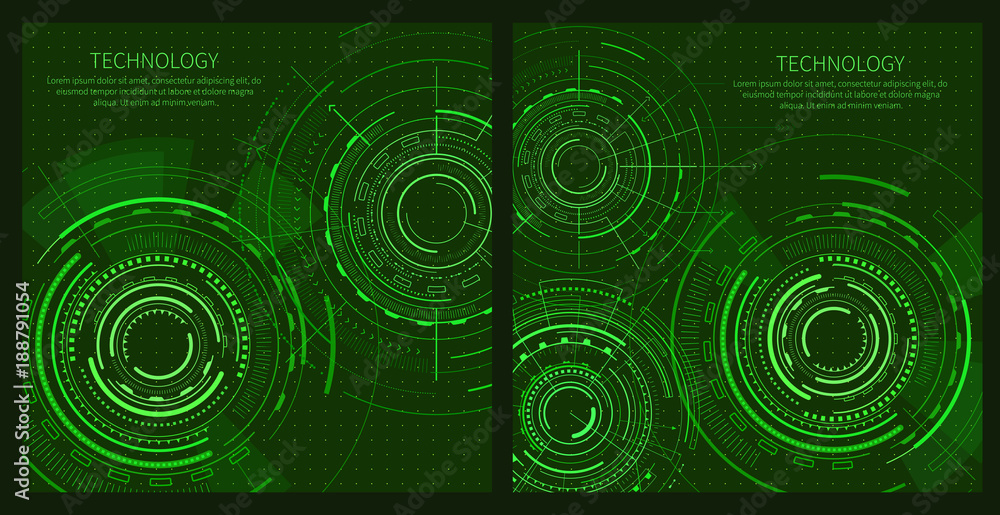 Obraz premium Two Technology Posters with Interface Patterns