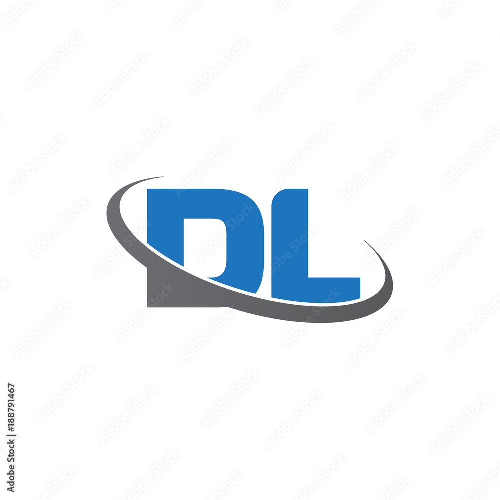 Initial letter DL, overlapping swoosh ring logo, blue gray color Initial letter DL, overlapping swoosh ring logo, blue gray color