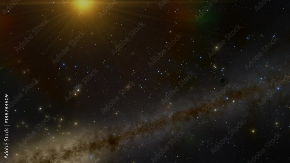 Saturn Planet and Moons with Milky Way and Sun Saturn Planet and Moons with Milky Way and Sun