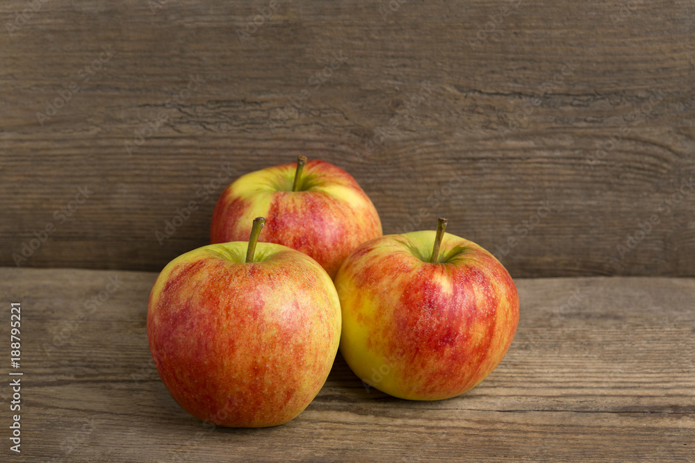 Healthy apples on wooden background Healthy apples on wooden background