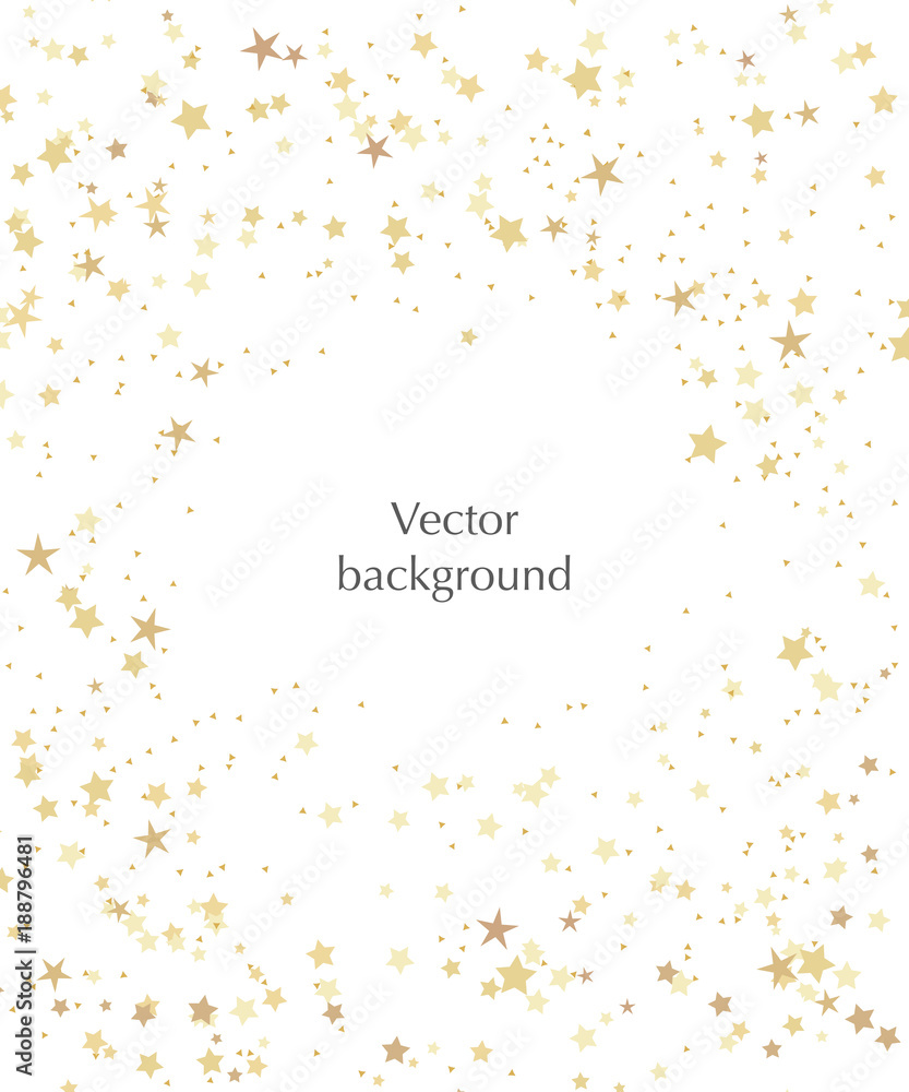 Vector stars background for text. Vector illustration with gold stars on the white background. - obrazy, fototapety, plakaty 