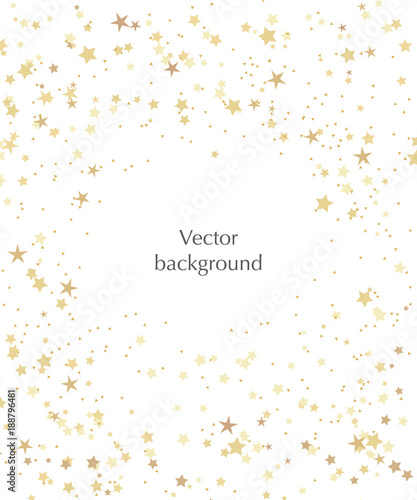 Vector stars background for text. Vector illustration with gold stars on the white background.
