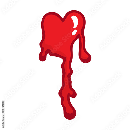 red melting heart. symbol for valentines day