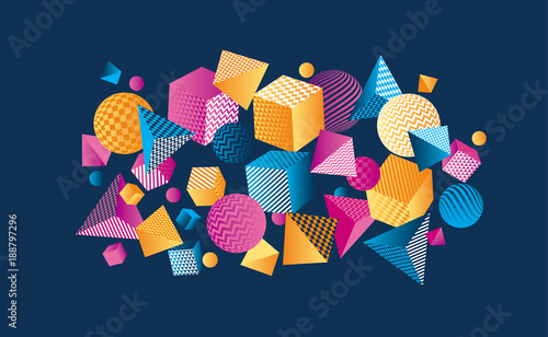 Concept color 3d geometric ...