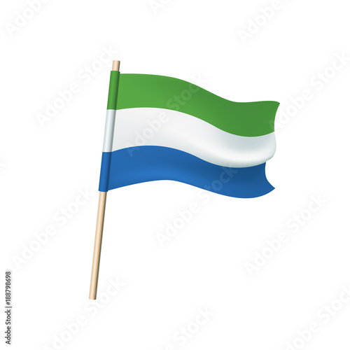Sierra Leone flag on white background