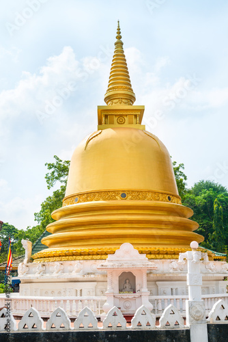 Golden buddhist dagoda or stupa monument