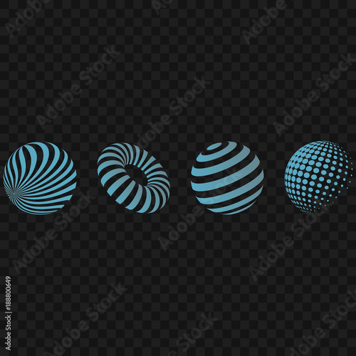 Striped 3d shapes
