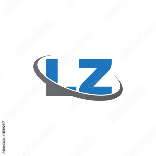 Free Download Initial letter LZ, overlapping swoosh ring logo, blue gray color - GFXLoad