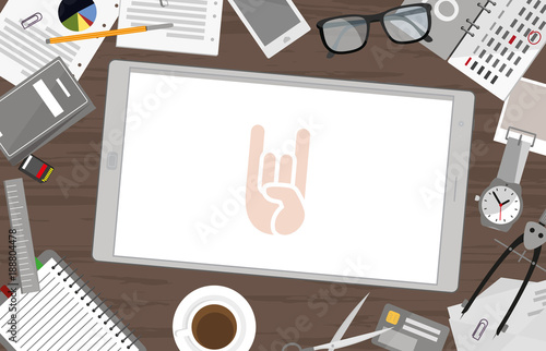 Schreibtisch mit Tablet - Rockhand