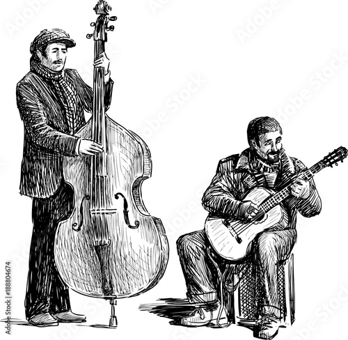 Sketch of the street musicians