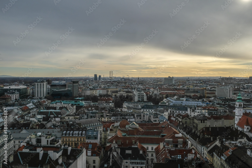 Wien, Panorama, Skyline, Dächer, 2018