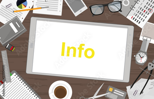 Schreibtisch mit Tablet - Info