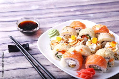 Fresh and tasty Japanese sushi set