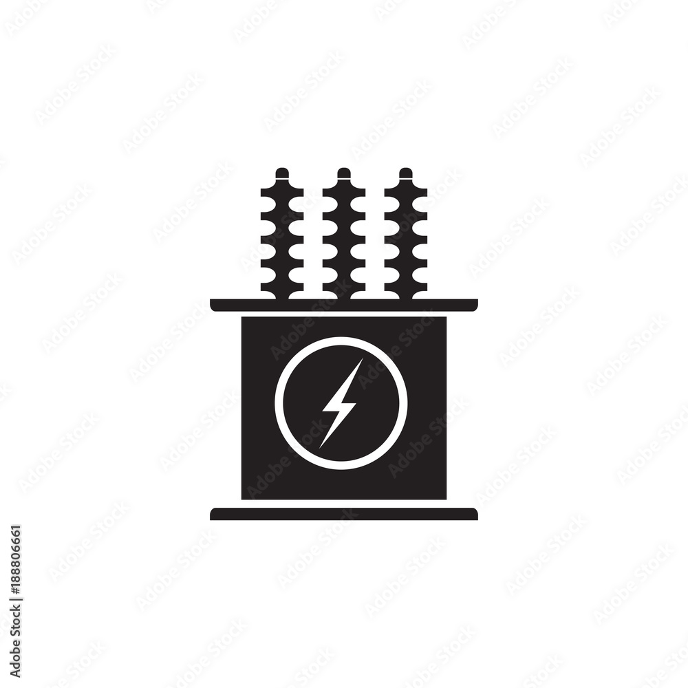 Electric transformer vector icon Stock Vector | Adobe Stock