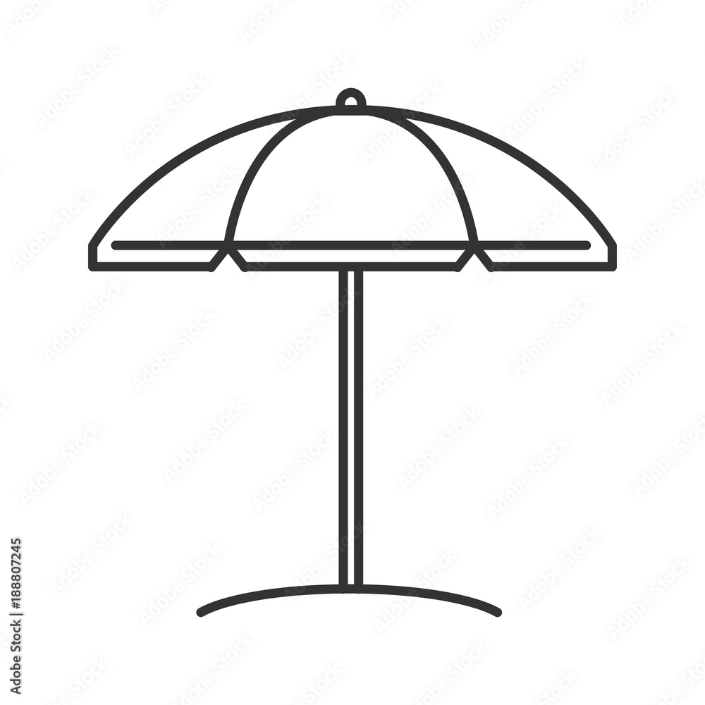 Beach umbrella linear icon Beach umbrella linear icon
