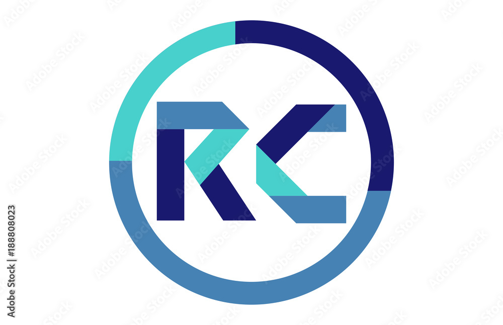 RC Global Circle Ribbon Letter Logo RC Global Circle Ribbon Letter Logo