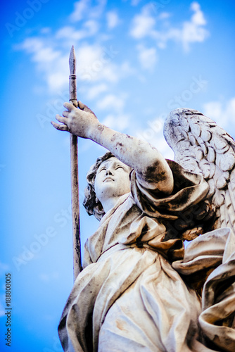 Italy, Rome, Castel Sant'Angelo, statue of an angel with a spear
