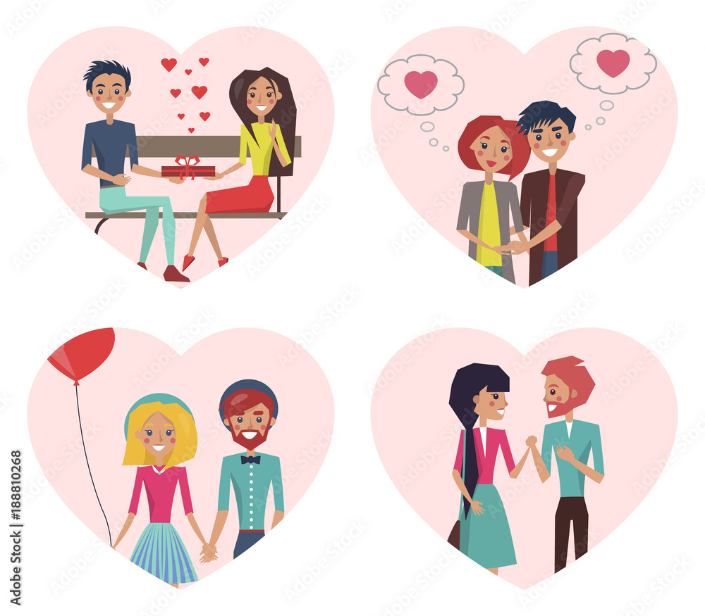 Couples in Love Images Set Vector Illustration Couples in Love Images Set Vector Illustration