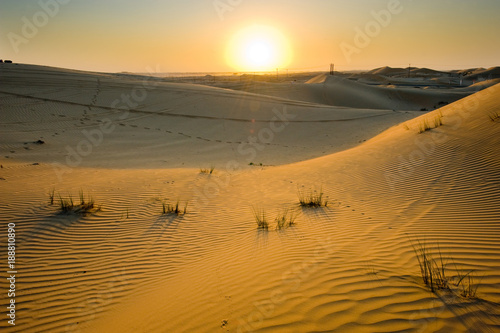 Sunset in desert