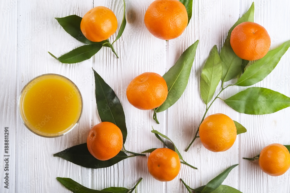 Mandarin Oranges on rustic white wooden background Mandarin Oranges on rustic white wooden background
