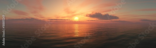 Panorama of sea sunset  ocean sunrise  seascape  
