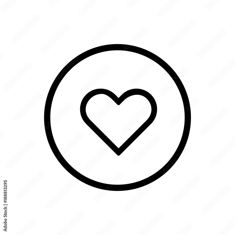 Heart line icon on a white background Heart line icon on a white background