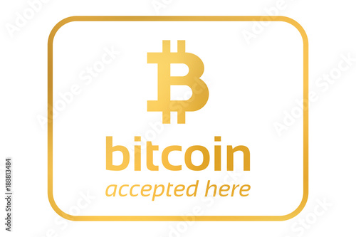 golden sign - bitcoin accepted here