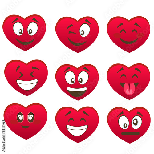 Valentine s set of heart smiles