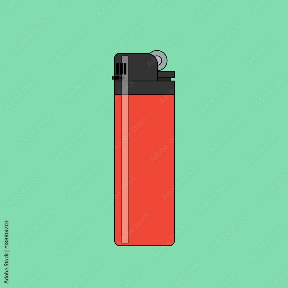 Lighter vector icon in flat style. Manual, gas lighter in flat style. Lighter vector icon in flat style. Manual, gas lighter in flat style.