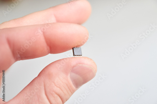 Computer chip isolated on white background