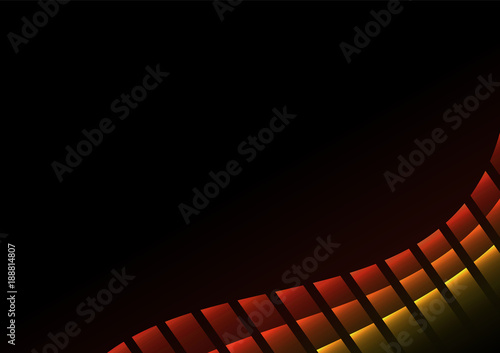 Fototapeta Naklejka Na Ścianę i Meble -  red abstract pixel curve background, square layer line, technology geometric background, vector illustration