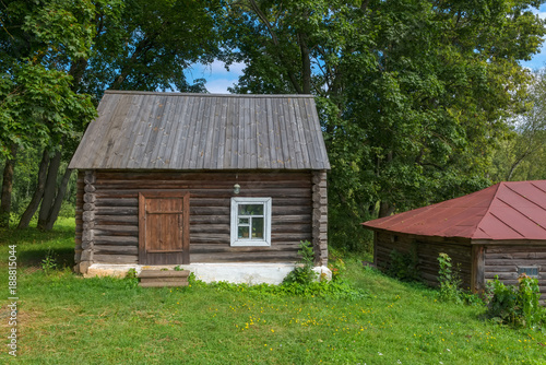 Wooden house at the farmyard in the estate of Count Leo Tolstoy in Yasnaya Polyana in September 2017.
