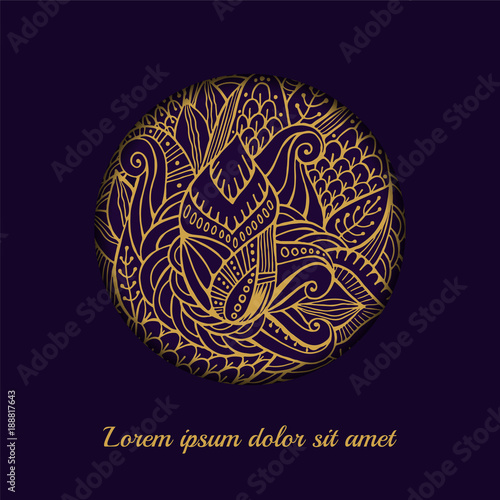 stock vector abstract  design card or banner template. floral doodle cartoon style