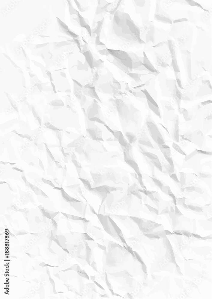 Sheet of old crumpled paper, creased paper texture, vector illustration