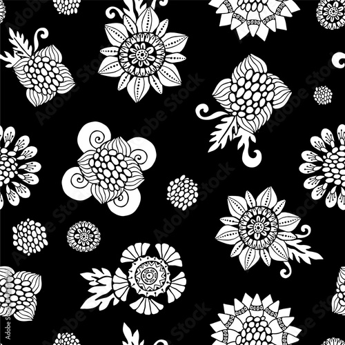 stock vector seamless flower, doodle pattern. abstract art background