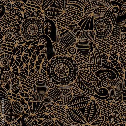 stock vector seamless flower, doodle pattern. abstract art background