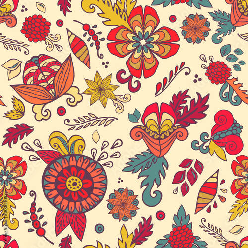 stock vector. flower pattern. seamless botanic texture